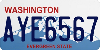 WA license plate AYE6567