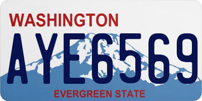 WA license plate AYE6569