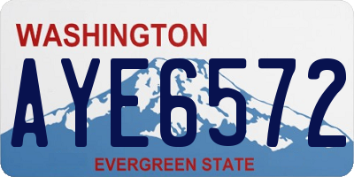 WA license plate AYE6572