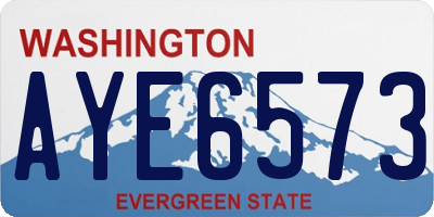 WA license plate AYE6573