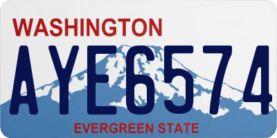 WA license plate AYE6574