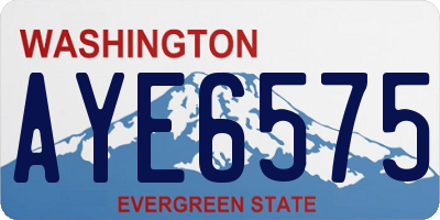 WA license plate AYE6575