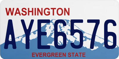 WA license plate AYE6576