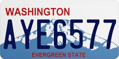 WA license plate AYE6577