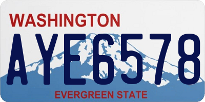 WA license plate AYE6578