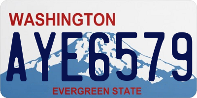 WA license plate AYE6579