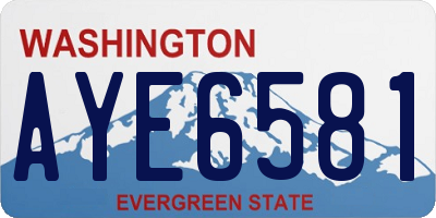 WA license plate AYE6581