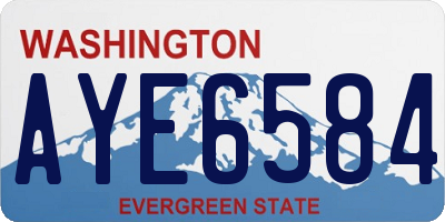 WA license plate AYE6584