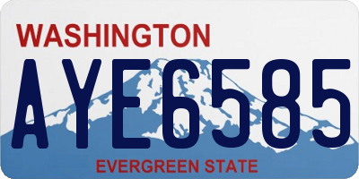 WA license plate AYE6585