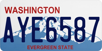 WA license plate AYE6587