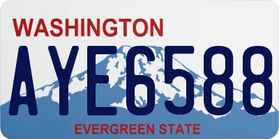 WA license plate AYE6588