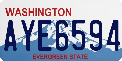 WA license plate AYE6594
