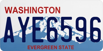 WA license plate AYE6596