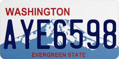 WA license plate AYE6598