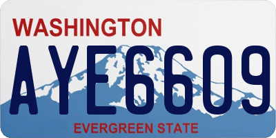 WA license plate AYE6609