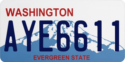 WA license plate AYE6611