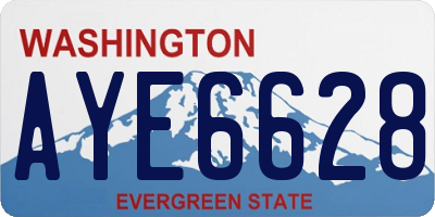 WA license plate AYE6628