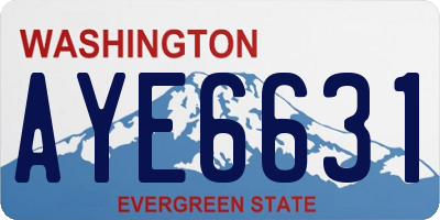 WA license plate AYE6631