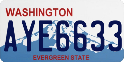 WA license plate AYE6633