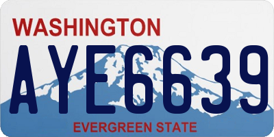 WA license plate AYE6639