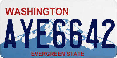 WA license plate AYE6642