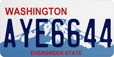 WA license plate AYE6644