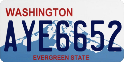WA license plate AYE6652