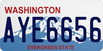 WA license plate AYE6656