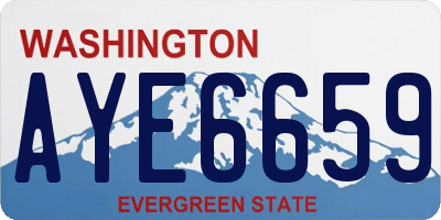 WA license plate AYE6659