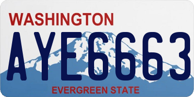 WA license plate AYE6663