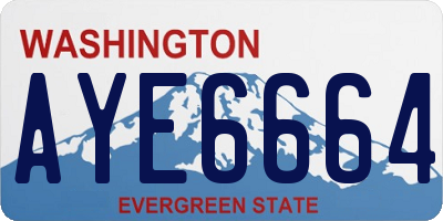 WA license plate AYE6664