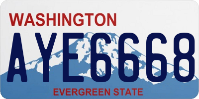 WA license plate AYE6668