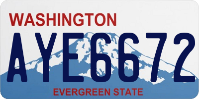 WA license plate AYE6672