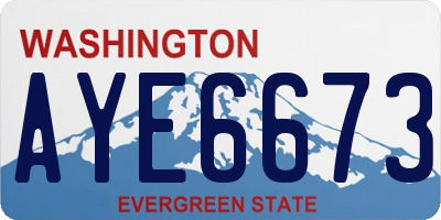 WA license plate AYE6673