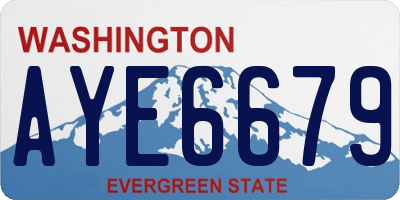 WA license plate AYE6679