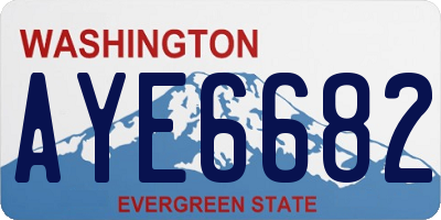 WA license plate AYE6682