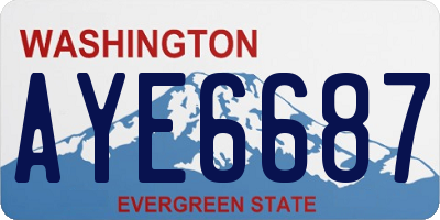 WA license plate AYE6687