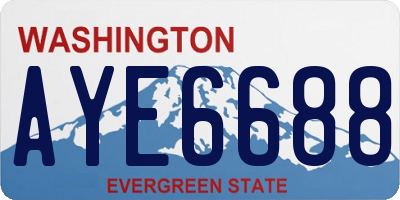 WA license plate AYE6688