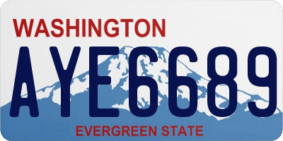 WA license plate AYE6689
