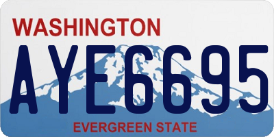 WA license plate AYE6695