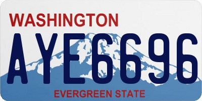 WA license plate AYE6696