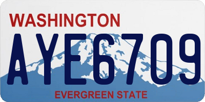 WA license plate AYE6709