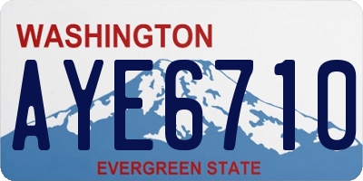 WA license plate AYE6710