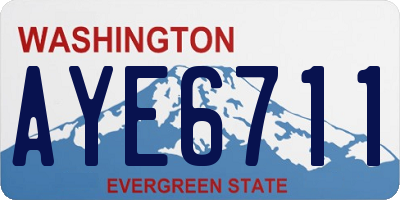 WA license plate AYE6711