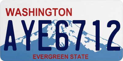 WA license plate AYE6712