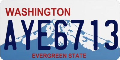 WA license plate AYE6713