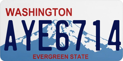 WA license plate AYE6714