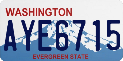 WA license plate AYE6715