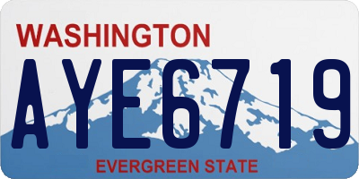 WA license plate AYE6719