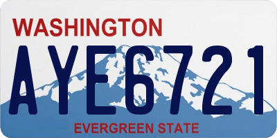 WA license plate AYE6721